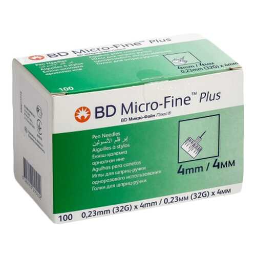 Иглы BD Micro-Fine Plus для шприц-ручки 0,23 х 4 мм 100 шт. в Мелодия здоровья