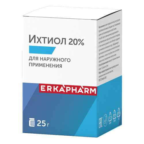 Ихтиол крем для наружного применения 20% 25 г в Мелодия здоровья