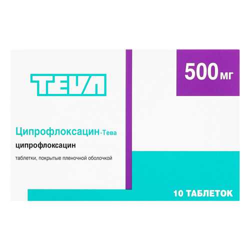 Ципрофлоксацин-Тева таблетки, покрытые пленочной оболочкой 500 мг 10 шт. в Мелодия здоровья