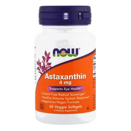 Для зрения NOW Astaxanthin 4 мг 60 капсул в Мелодия здоровья