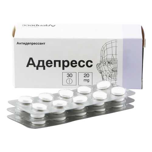 Адепресс таблетки 20 мг 30 шт. в Мелодия здоровья