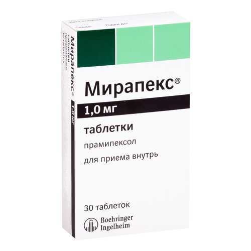 Мирапекс 1 мг таблетки 30 шт. в Мелодия здоровья