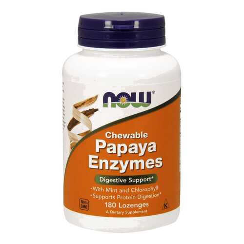 Для пищеварения NOW Papaya Enzymes папайя мята 210 г 180 пастилок в Мелодия здоровья