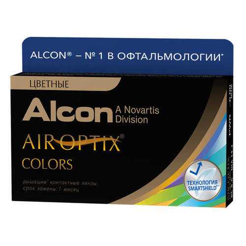 Контактные линзы Air Optix Colors 2 линзы R 8,6 -4,25 Карие в Мелодия здоровья