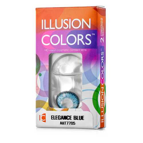 Контактные линзы ILLUSION colors Elegance 2 линзы -2.0D blue синий в Мелодия здоровья