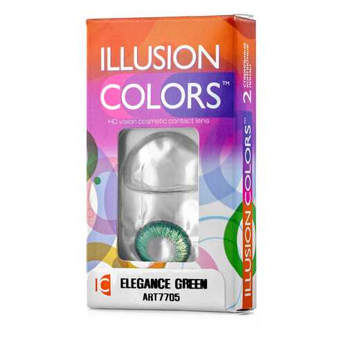 Контактные линзы ILLUSION colors Elegance 2 линзы -2.0D green зеленый в Мелодия здоровья