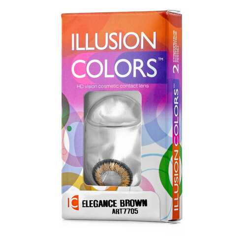 Контактные линзы ILLUSION colors Elegance 2 линзы -3.0D brown карий в Мелодия здоровья