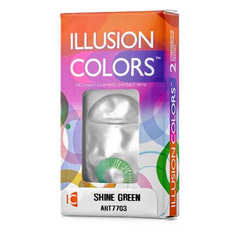 Контактные линзы ILLUSION colors Shine 2 линзы -1.0D green зеленый в Мелодия здоровья