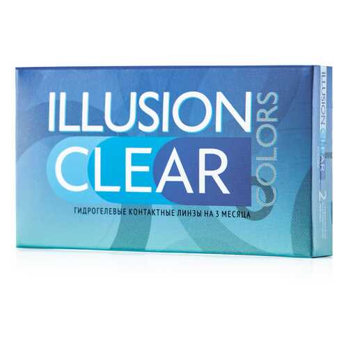 Контактные линзы ILLUSION colors Clear 2 линзы -2.25D прозрачные в Мелодия здоровья