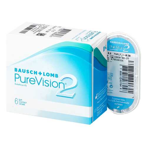 Контактные линзы PureVision 2 6 линз -4,00 в Мелодия здоровья
