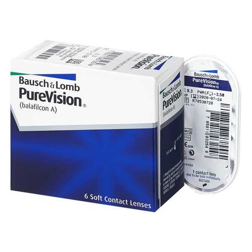 Контактные линзы PureVision 6 линз R 8,6 -8,50 в Мелодия здоровья