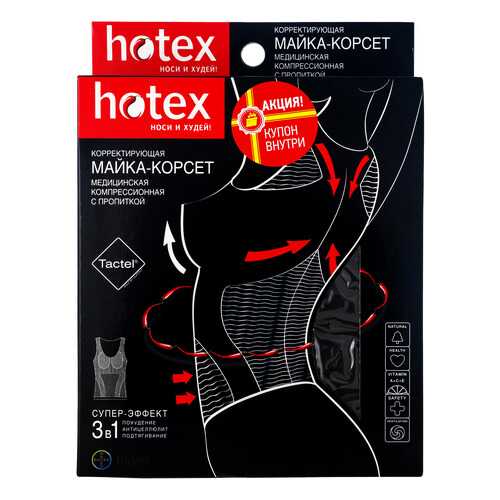 Майка-корсет Hotex безрукавка черный в Мелодия здоровья