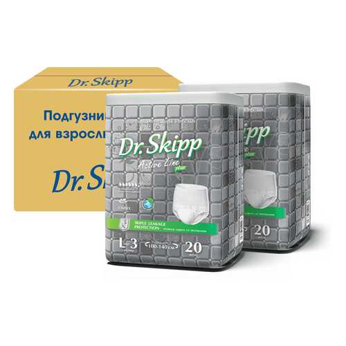 Подгузники для взрослых Dr. Skipp Active Line р. L 2 х 20 шт. в Мелодия здоровья