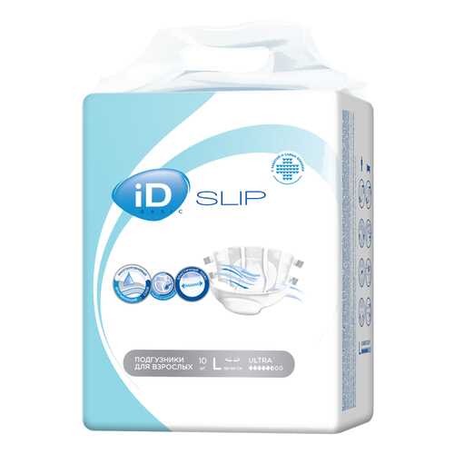 Подгузники для взрослых iD NEW Slip Basic L 10 шт,/6 в Мелодия здоровья