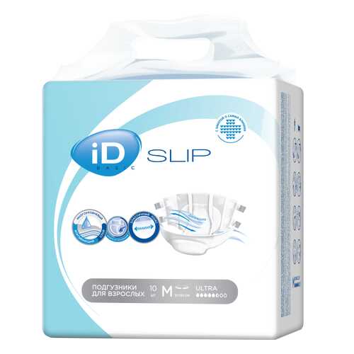 Подгузники для взрослых iD NEW Slip Basic M 10 шт,/6 в Мелодия здоровья