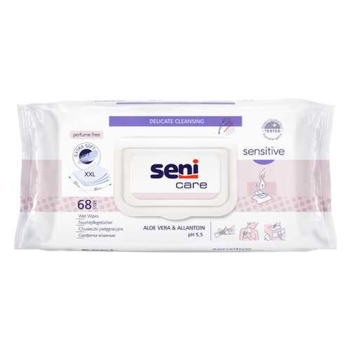 Салфетки влажные SENI CARE Sensitive для чувствительной кожи 68 шт. в Мелодия здоровья