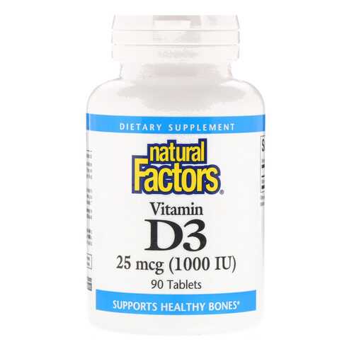 Витамин D3 Natural Factors 25 мкг 1000 ме таблетки 90 шт. в Мелодия здоровья