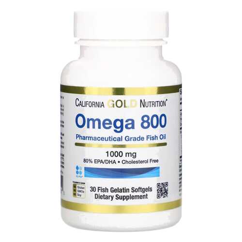 Рыбий жир Omega 800 California Gold Nutrition 1000 мг капсулы 30 шт. в Мелодия здоровья