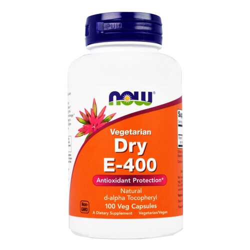 Витамин E NOW Dry Vegetarian E-400 d-alpha Tocopheryl 100 капс. в Мелодия здоровья